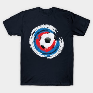 Football Ball and red, white and blue Strokes T-Shirt